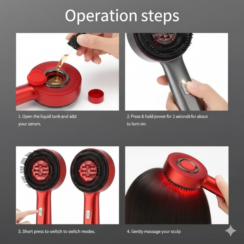 ROSELUX™ Red Light Hair Growth Therapy Massager